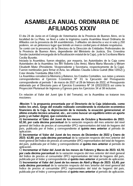 RESUMEN ASAMBLEA XXXIV